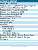 Kensington K52795WW FP240W9 Privacy Screen for 24" Widescreen Monitors (16:9)