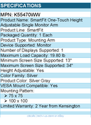 Kensington K55470WW SmartFit Mounting Arm for Monitor - Silver Gray