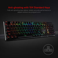 REDRAGON K556RGB - Keyboard - mechanical gaming, 104 keys - backlit - USB