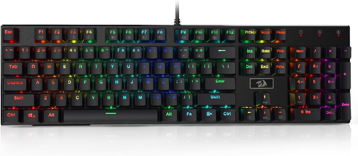 REDRAGON K556RGB - Keyboard - mechanical gaming, 104 keys - backlit - USB