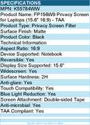 Kensington K55784WW Privacy Screen For 15.6" Widescreen Notebook