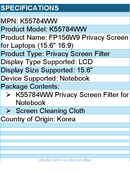 Kensington K55784WW FP156W9 Privacy Screen for Laptops (15.6" 16:9)