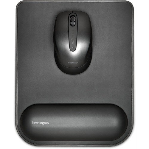 Kensington K55888WW ErgoSoft Wrist Rest Mouse Pad - Gel - Black