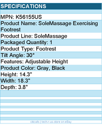 Kensington K56155US Sole Massager Exercising Footrest - Tilt - Gray