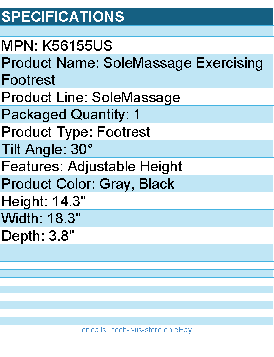 Kensington K56155US Sole Massager Exercising Footrest - Tilt - Gray