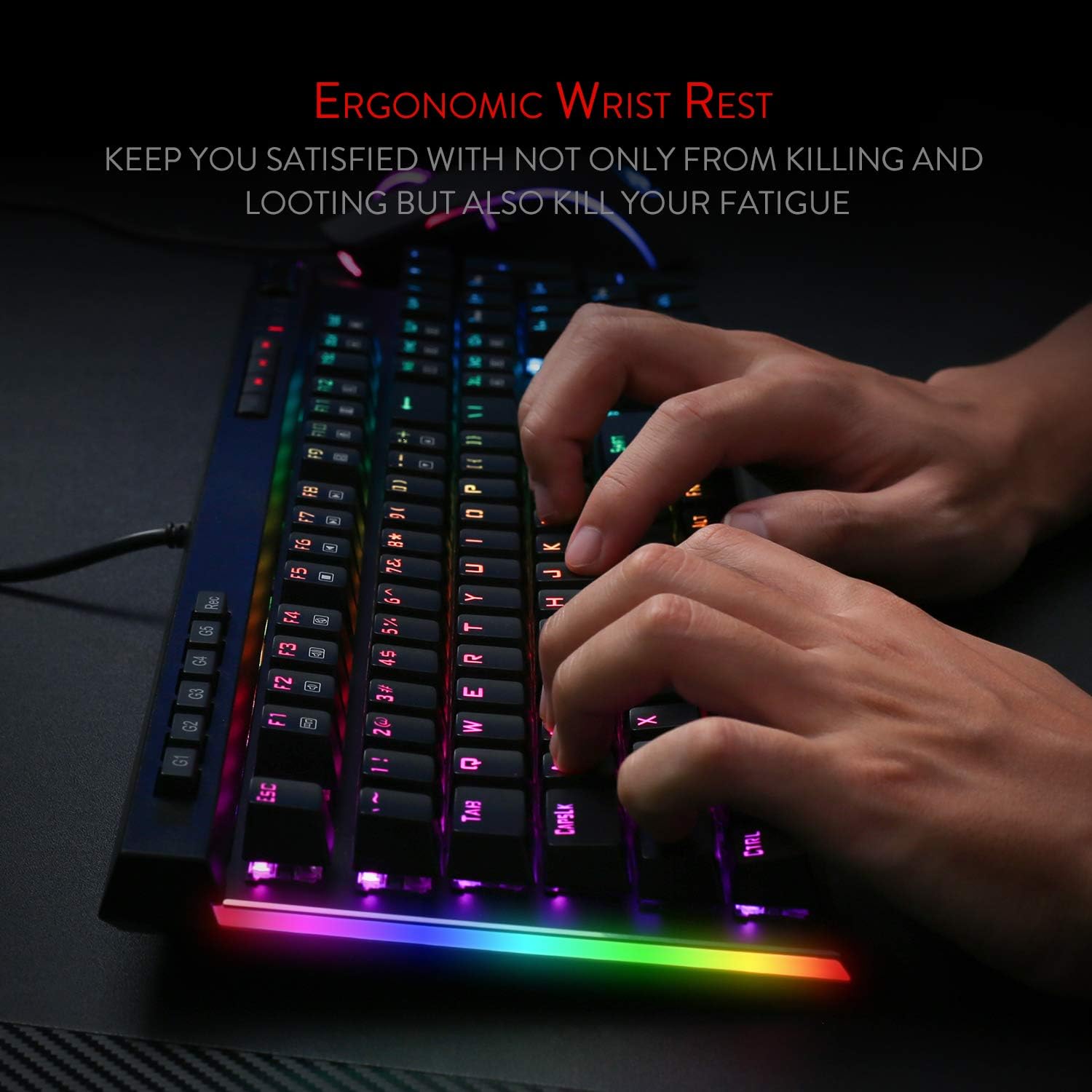 REDRAGON K580RGB Vata RGB - Keyboard - backlit - USB - key switch: Outemu Blue