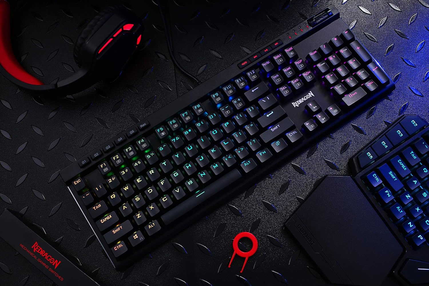 REDRAGON K580RGB Vata RGB - Keyboard - backlit - USB - key switch: Outemu Blue