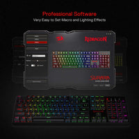 REDRAGON K582RGB SURARA RGB - Keyboard - backlit - USB - key switch: Outemu Blue