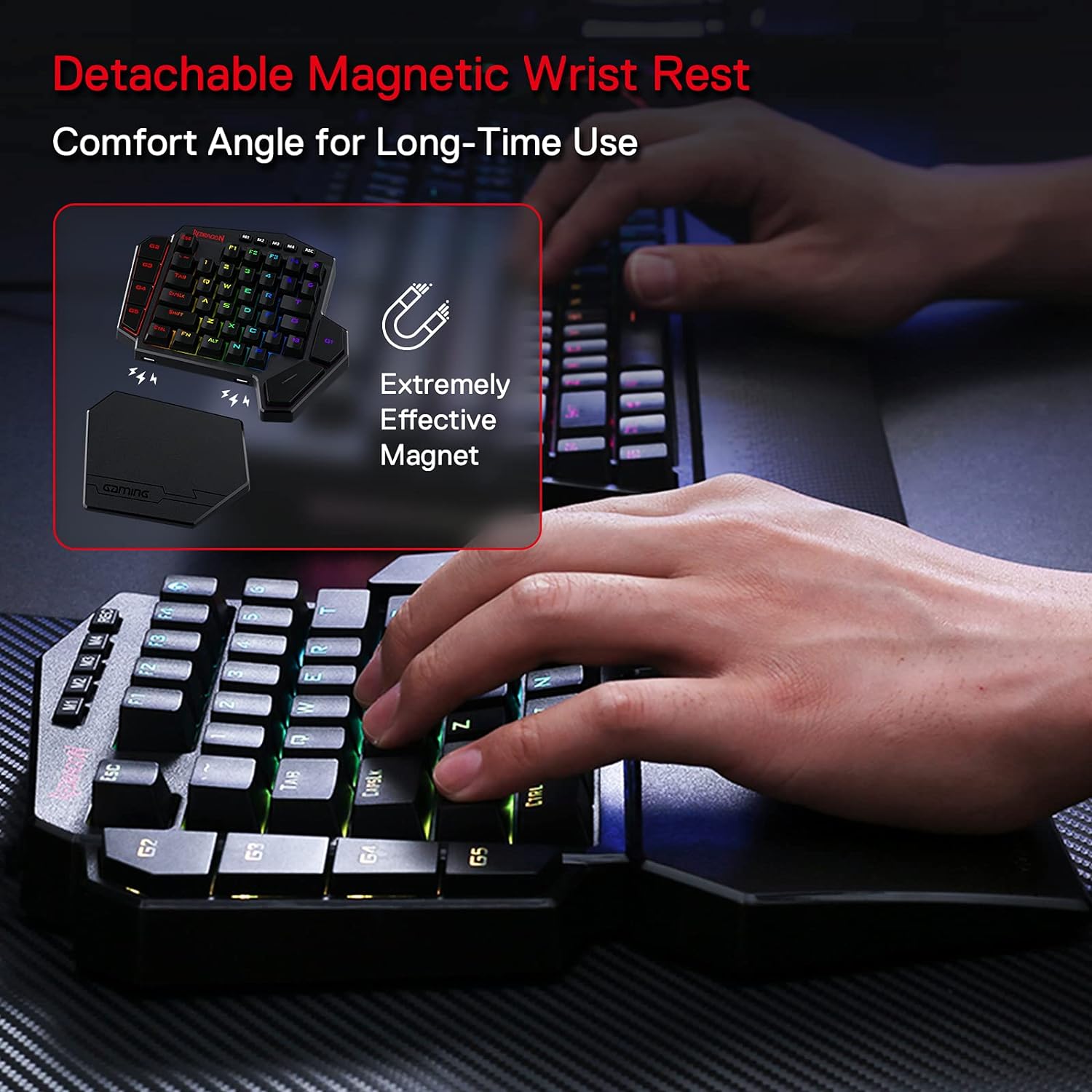 REDRAGON K585 BROWN SWITCH DITI Wired One-Handed RGB Mechanical Gaming Keyboard