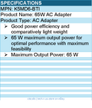 BTI K5MD6-BTI TYPE-C AC ADAPTER - 65 W maximum output power - Black