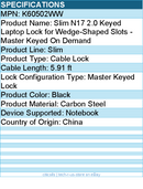 Kensington K60502WW Slim N17 2.0 Keyed Laptop Lock - Cable Lock