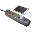Kensington K62146NA SmartSockets Surge Strip, 370 Joules, 6 ft - Gray