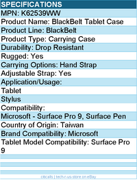 Kensington K62539WW BlackBelt Tablet Case - For Microsoft - Surface Pro 9