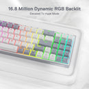 REDRAGON K628 GREY Pollux 75% Wired RGB Gaming Keyboard, 78 Keys Hot-Swappable