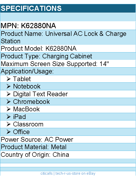 Kensington K62880NA Universal AC Lock & Charge Station - For Tablets, Laptops