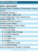 Kensington K64424WW Desktop & Peripherals Locking Kit 2.0 - Cable Lock