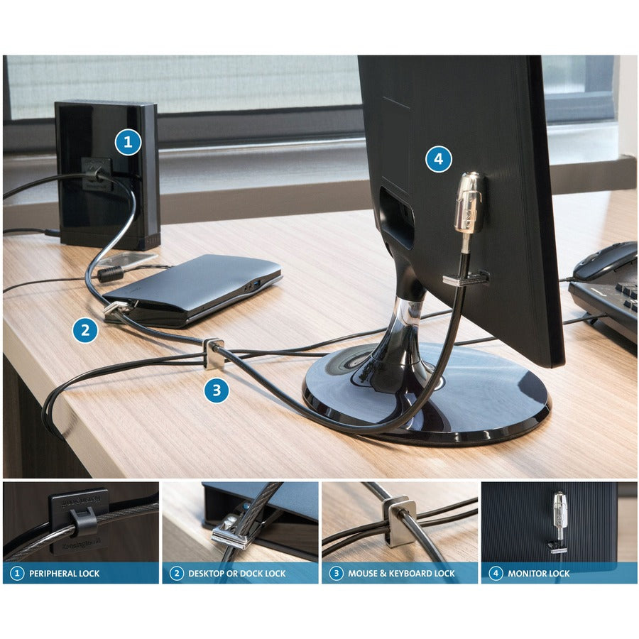 Kensington K64424WW Desktop & Peripherals Locking Kit 2.0 - Cable Lock