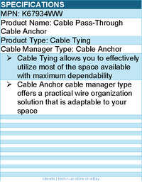 Kensington K67934WW Cable Pass-Through Cable Anchor - Cable Anchor