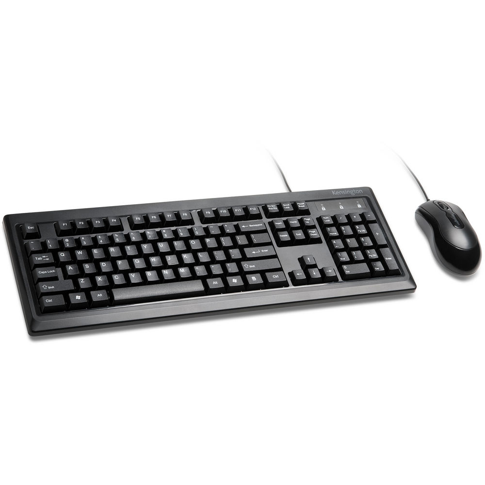 Kensington K72436AM Keyboard and Mouse - USB Cable Keyboard - 104 Key - Black