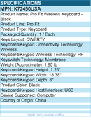 Kensington K72450USA Pro Fit Wireless Keyboard - Wireless Connectivity - Black