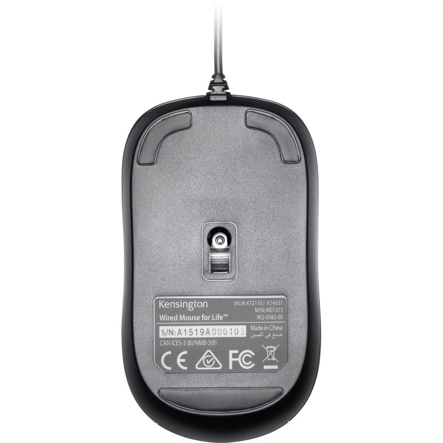 Kensington K74531WW Mouse for Life USB Three-Button Mouse - Optical - Cable