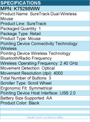 Kensington K75298WW SureTrack Mouse - Optical - Wireless - Bluetooth/RF - Black