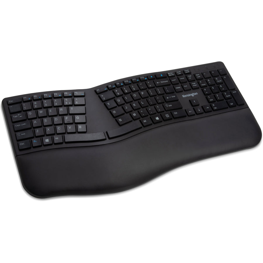 Kensington K75401US Pro Fit Ergo Wireless Keyboard-Black - Bluetooth/RF