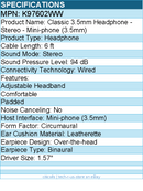 Kensington K97602WW Classic 3.5mm Headphone - Stereo - Mini-phone (3.5mm)