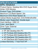 HP K9Q83AA DVD-Writer - External - Jack Black - DVD-RAM/±R/±RW Support