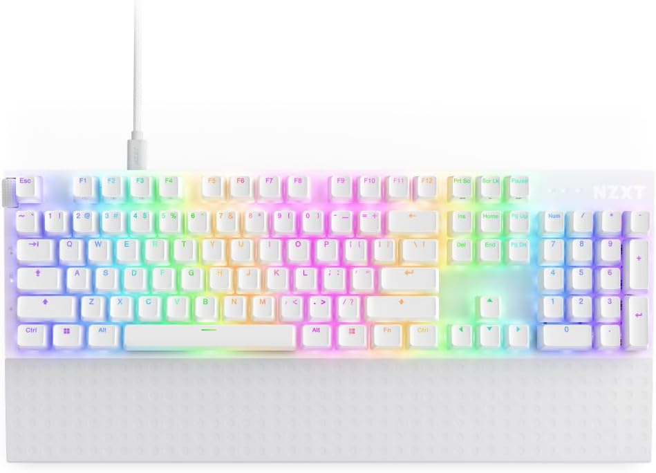 NZXT KB-001NW-US Function 2 Full-Size Optical Gaming Keyboard - White