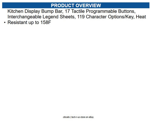 Logic Controls KB1700-D Kitchen Display Bump Bar, 17 Tactile Programmable Button