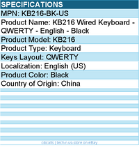 Dell KB216-BK-US KB216 Wired Multimedia Keyboard - QWERTY - English - Black