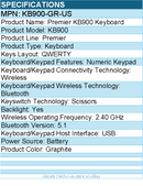 Dell KB900-GR-US Premier KB900 Keyboard - Wireless Connectivity - Bluetooth