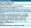Kioxia KCD8XRUG7T68 SSD - 7.68TB 2.5 PCIe4 CD8-R SDF1E83GEB SIE 1 DWPD Bare
