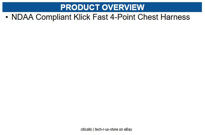 Pelco KF-HARN4 NDAA Compliant Klick Fast 4-Point Chest Harness