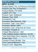 Dell KJ1H0 Pro 13 Premium PA13250 13.3" Touchscreen Copilot+ PC Notebook