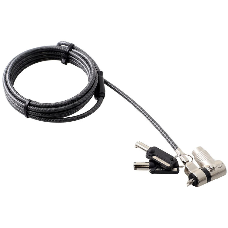 Codi KL2090 Universal 3-in-1 Keyed Cable Lock - Steel, Gray, Black