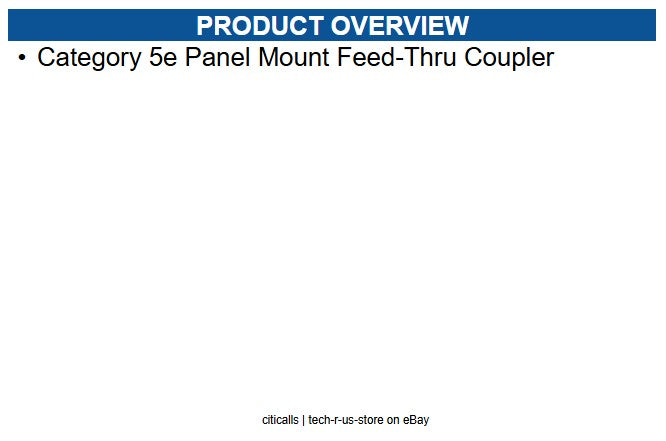 Signamax KRJ45/5S Category 5e Panel Mount Feed-Thru Coupler