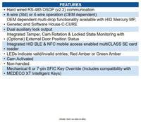 HES KS210-D-IPS-B-K1 KS210 Series Server Cabinet Lock, HID multiCLASS SE, OSDP