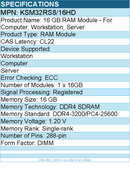 Kingston KSM32RS8/16HD 16 GB RAM Module - For Computer, Workstation, Server