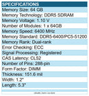 Kingston KSM64R52BD4-64MD 64GB DDR5-6400 PC5-51200 288pin ECC DIMM Memory RAM