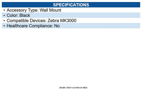 Zebra KT-152097-01 Wall Mount for Zebra MK3000 - Black