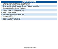 Zebra KT-TC51-ETH1-01 1 slot USB/Ethernet adapter for cradle w/support bracket