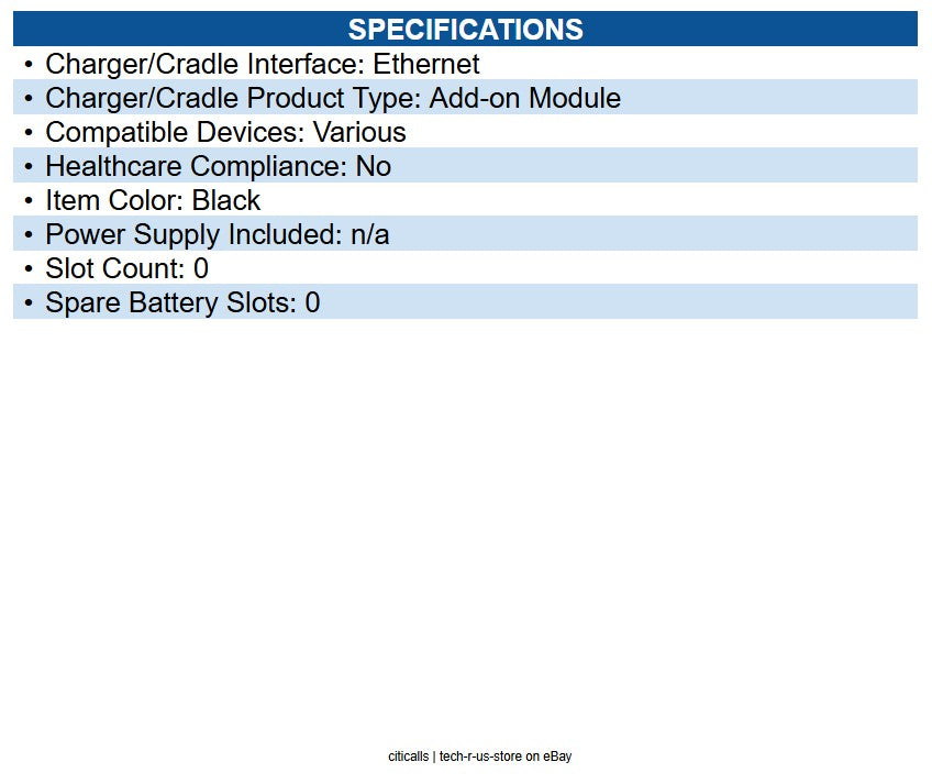 Zebra KT-TC51-ETH1-01 1 slot USB/Ethernet adapter for cradle w/support bracket