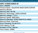 Kingston KVR56U46BD8-48 ValueRAM 48GB DDR5 SDRAM Memory Module