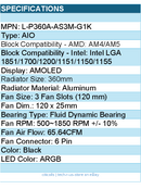 TRYX L-P360A-AS3M-G1K Fan - PANORAMA ARGB 360mm Liquid Cooler Black Retail