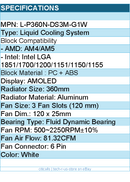 TRYX L-P360N-DS3M-G1W Fan - PANORAMA 360 AIO Liquid Cooler White Retail