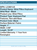 Kensington L22801US Wrist Pillow Keyboard Wrist Rest - Black