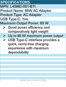 BTI L45962-001-BTI 65W TYPE-C AC ADAPTER - Compatible OEM: L45962-001
