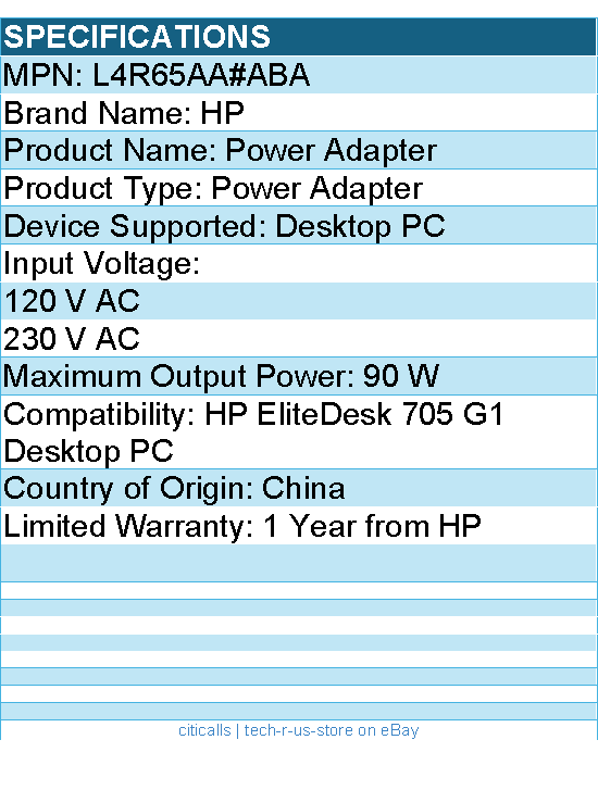 HP L4R65AA#ABA Power Adapter - 90 W - 120 V AC, 230 V AC Input